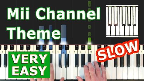 Mii Channel Theme SLOW VERY EASY Piano Tutorial Synthesia YouTube