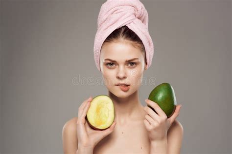 Beautiful Woman With Naked Body After Shower Exotic Background Stock Image Image Of Expressing