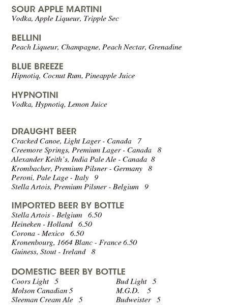 Menu at Trattoria Timone Ristorante restaurant, Oakville