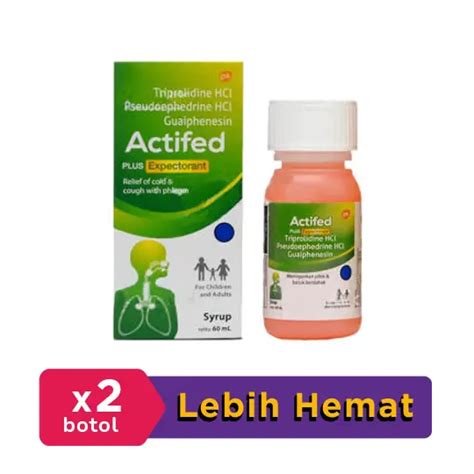 Actifed Plus Expectorant Sirup 60 Ml 2 Botol Hemat Borongan