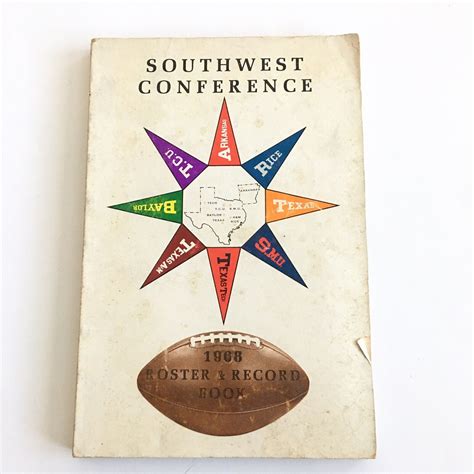 1968 Southwest Conference Football Roster And Record Book Ebay