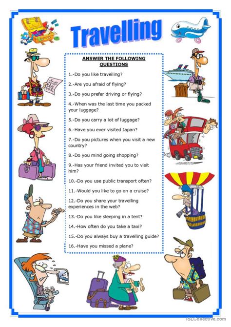 Travelling English Esl Worksheets Pdf Doc