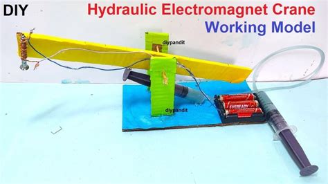 hydraulic electromagnetic crane working model science project exhibition - diy - simp… | Science ...