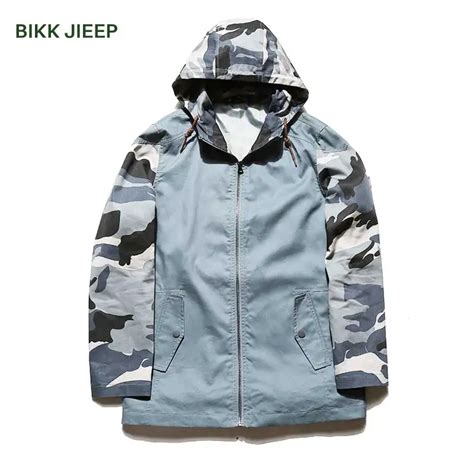 Men Trench Coat Camouflage Men Hooded Coat Men Brand Clothing Fashion