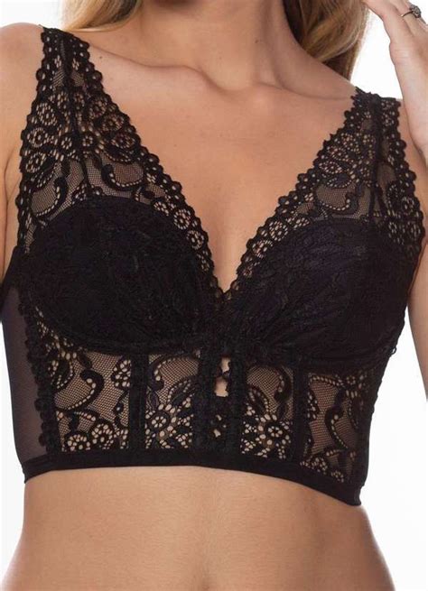 Suti Karicia Moda Ntima Corselet Confeccionado Em Renda E Tule A Pe A