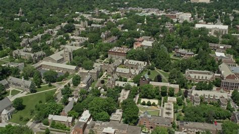 5K aerial video of Princeton University campus buildings, New Jersey ...