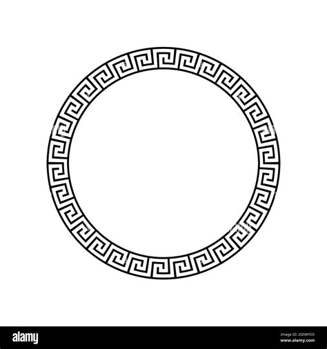 Greek Circle Pattern Border Vector Round Greek Frame Ornament Ancient