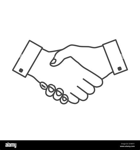 Handshake Icon Thin Gray Outline Stock Vector Image And Art Alamy