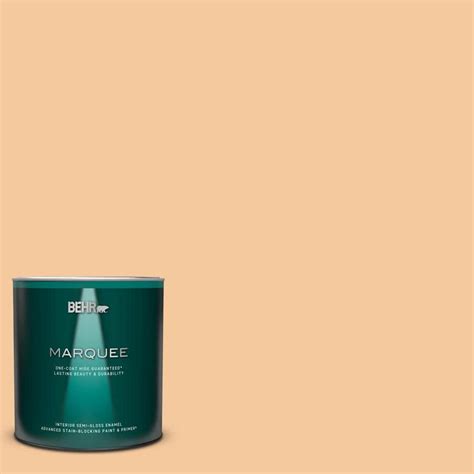 BEHR MARQUEE 1 Qt M240 4 Sheer Apricot Semi Gloss Enamel Interior