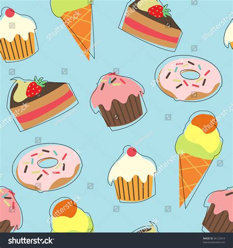 Seamless Retro Sweets Stock Vector 36123919 - Shutterstock