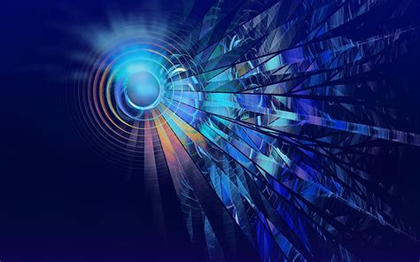 Wallpaper Digital Art Abstract Glowing CGI Blue Circle Lines