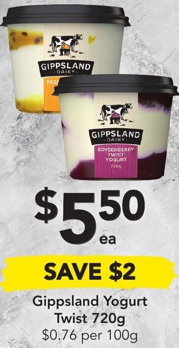 Gippsland Yogurt Twist G Offer At Drakes