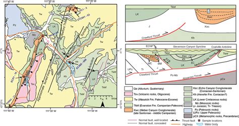 A Geologic Map Shows The Echo Canyon Area In Northeast Utah Red