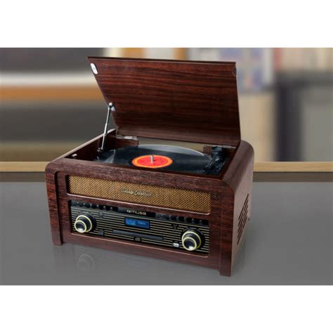 Micro Chaîne CD à Platine Vinyle Marron Bois MUSE MT 115DAB