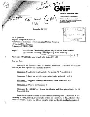 Fillable Online Pbadupws Nrc NCDENR 2004 Air Permit Modification And