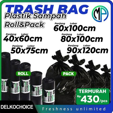 Jual Kantong Plastik Sampah Hitam Tebal Trash Bag Bentuk Roll Dan