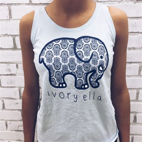 Sky Blue Hamsa Tank Ivory Ella Shirts Elephant Print Top Ivory Ella