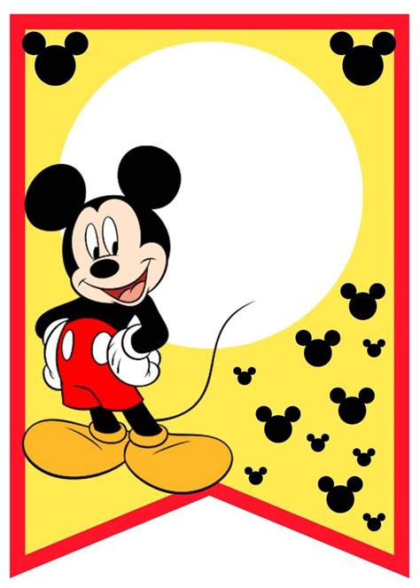 Banderines De Mickey Mouse P Xeles En Bandera