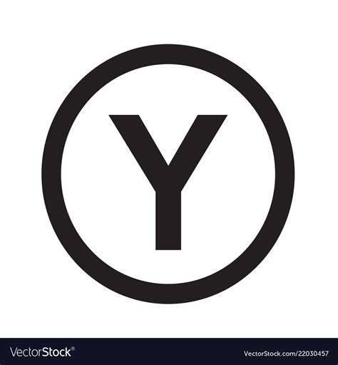 Basic Font Letter Y Icon Design Royalty Free Vector Image