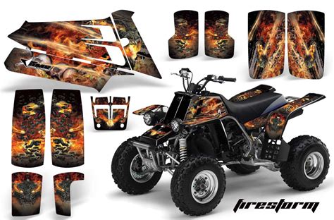 Yamaha Banshee 350 Full Bore Plastics ATV Graphics Firestorm Black