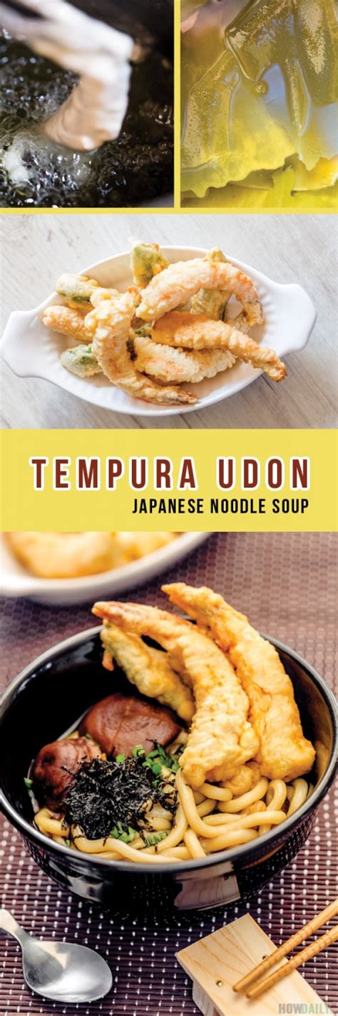 Japanese Tempura Udon Noodle Soup Recipe (Shrimp & Vegetable)