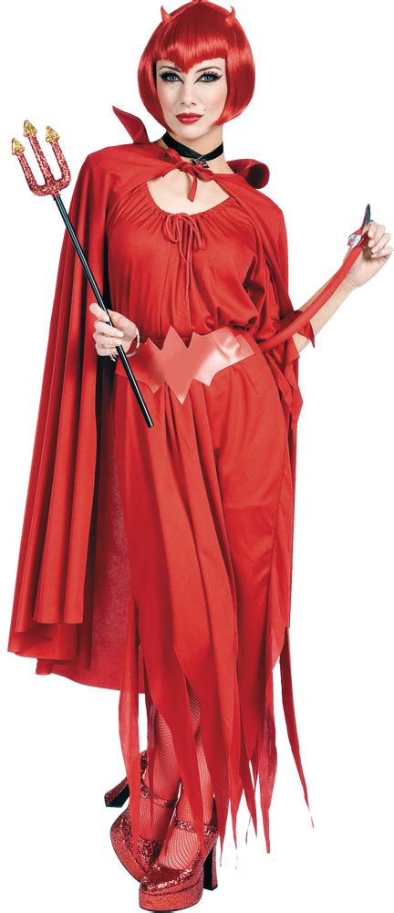 Women S Devil Red Dress With Cape And Headband Halloween Costume One Size Party City