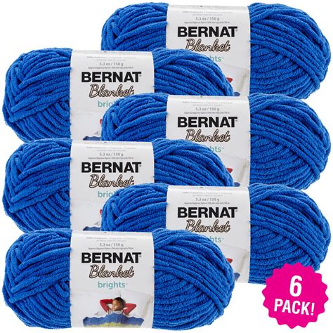 Bernat Blanket Brights Yarn Royal Blue Multipack Of 6