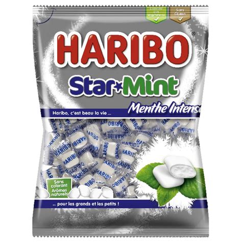 HARIBO Star Mint dragées saveur menthe intense 200g pas cher Auchan fr