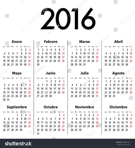 Calendario 2016: Over 36,265 Royalty-Free Licensable Stock Vectors