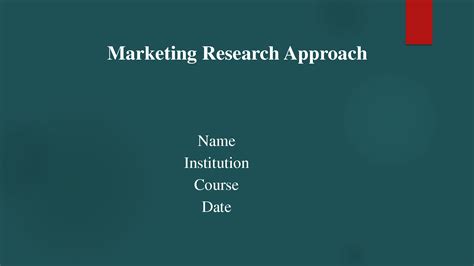 Solution Marketing Research Approach Studypool