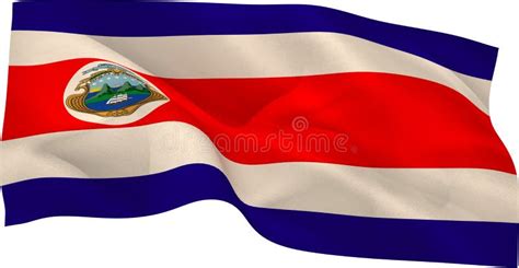 Ondulação Da Bandeira De Costa Rica Ilustração Stock Ilustração de