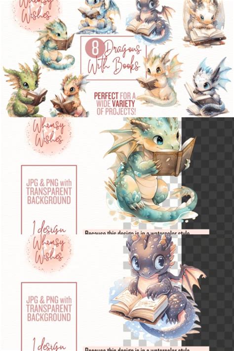 Baby Dragons Reading Books Clip Art Baby Dragons Drawing Book Clip