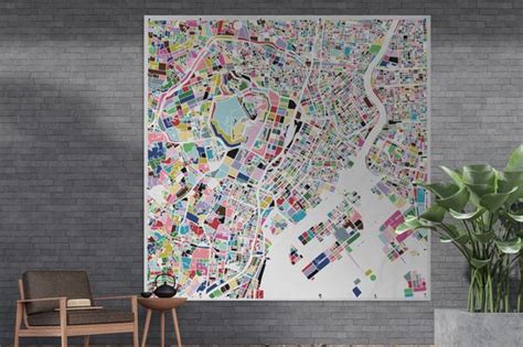 Tuin Poster Tekening Van Een Kleurrijke Kaart Van Tokyo 200x200 Cm