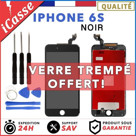 VITRE TACTILE ECRAN LCD RETINA SUR CHASSIS POUR IPHONE 6S NOIR