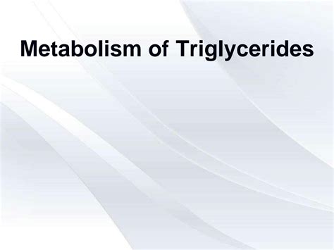 Solution Metabolism Of Triglycerides Studypool