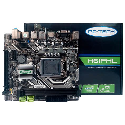 Placa Mãe H61 FHL LGA 1155 2ª e 3ª geração USB 3 0 DDR3 VGA HDMI