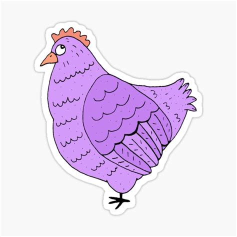 "Purple Cartoon Chicken Sticker " Sticker for Sale by JaymeKinsey ...