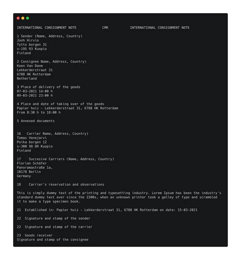 Cmr Waybill Ocr Data Extraction Api And Capturing Sdk Klippa