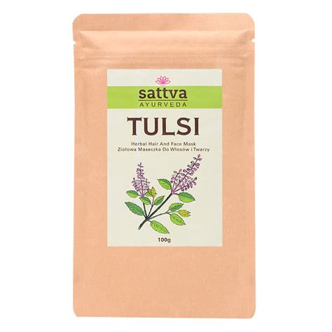 Sattva Ayurveda Ziołowa Maseczka w Proszku Do Twarzy i Włosów Tulsi