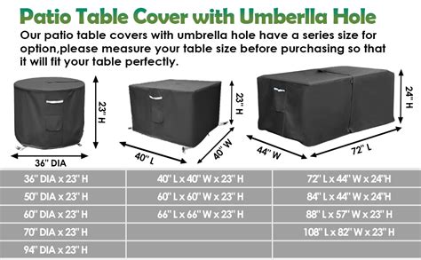 Amazon Tohonfoo Round Patio Table Cover With Umbrella Hole