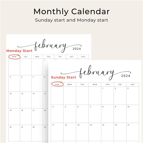 2024 2025 Calendar 2024 2025 Monthly Planner Vertical Sunday And Monday Start Elegant Monthly