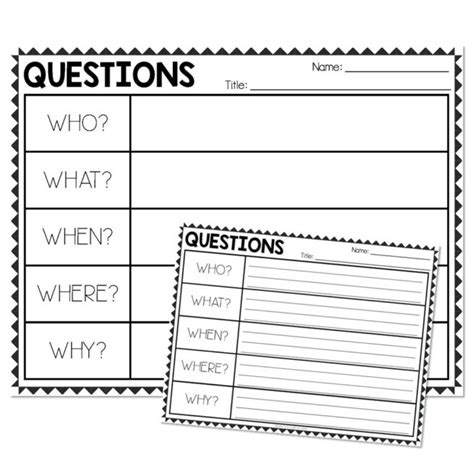 Lucky Little Toolkit Literacy Reading Graphic Organizers Questions Lucky Little Learners