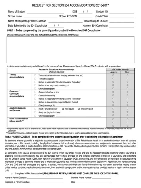 504 Plan Form Fill Out Sign Online DocHub