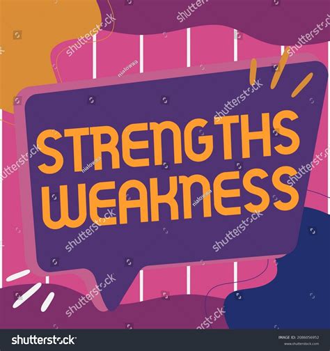 Writing Displaying Text Strengths Weakness Concept Stock Illustration