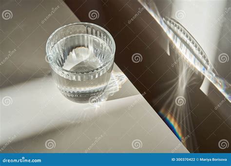 A Glass of Clean Drinking Water in the Morning Sun. Stock Photo - Image ...