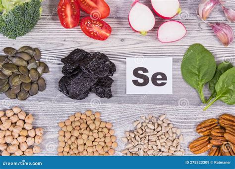 Healthy Food As Source Natural Selenium And Other Vitamins And Minerals