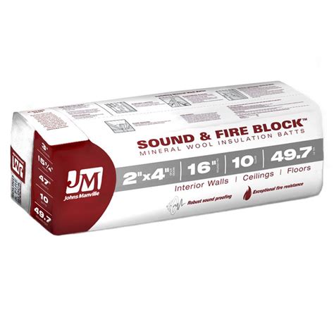 Johns Manville 15 25 In X 47 In 49 7 Sq Ft Sound And Fire Block Mineral Wool Insulation