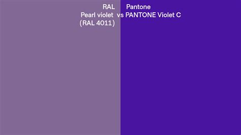 Ral Pearl Violet Ral Vs Pantone Violet C Side By Side Comparison