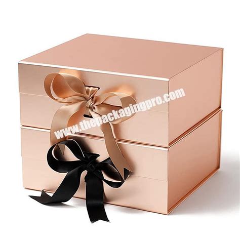 Luxury Flat Pack Folding Cardboard Paper Holographic Ribbon Closures Book Shaped Foldable