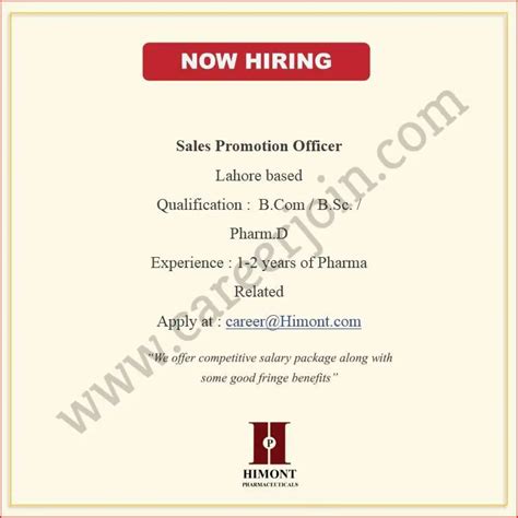 Himont Group Jobs Sales Promotion Officer